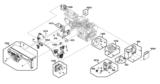 Controls Group Diagram and Parts List for 25E337-0030-G1  Briggs and Stratton Engine